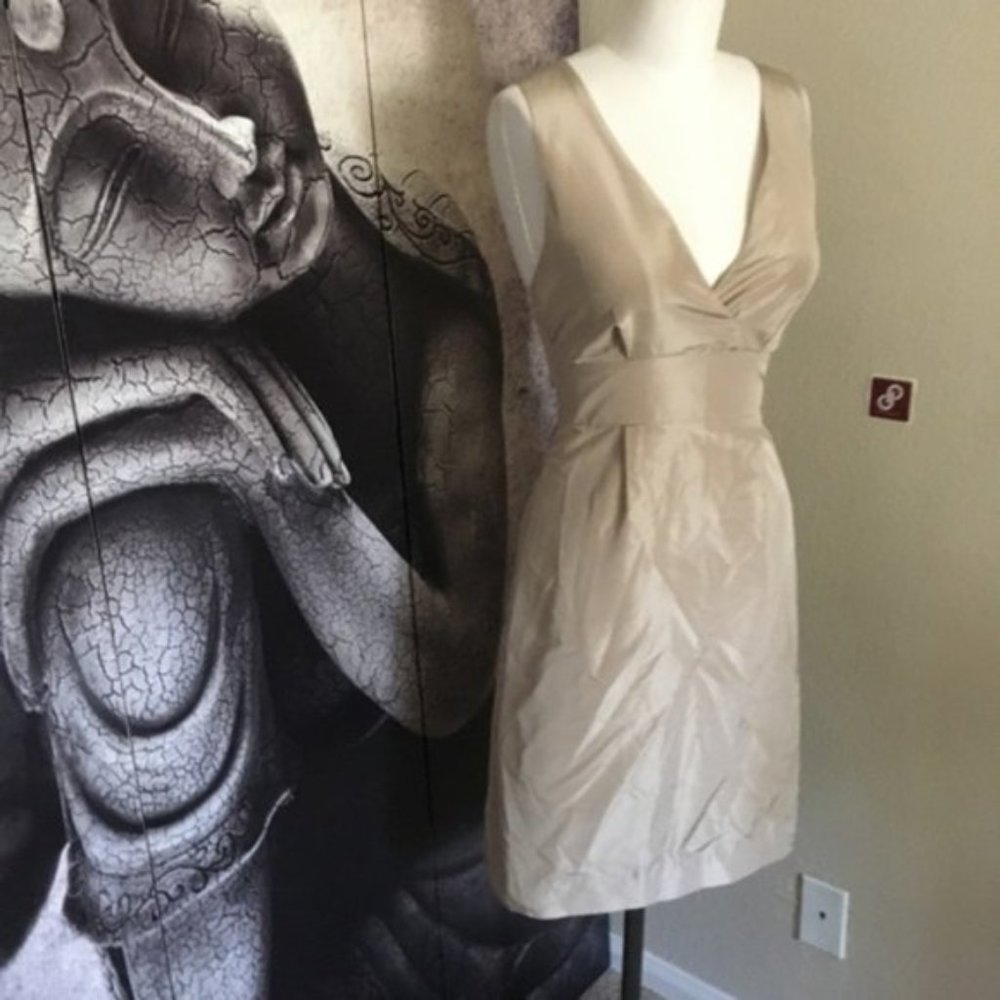 J. Crew Alisanne Dress in Silk Taffeta - Natural 0 - Picture 3 of 9